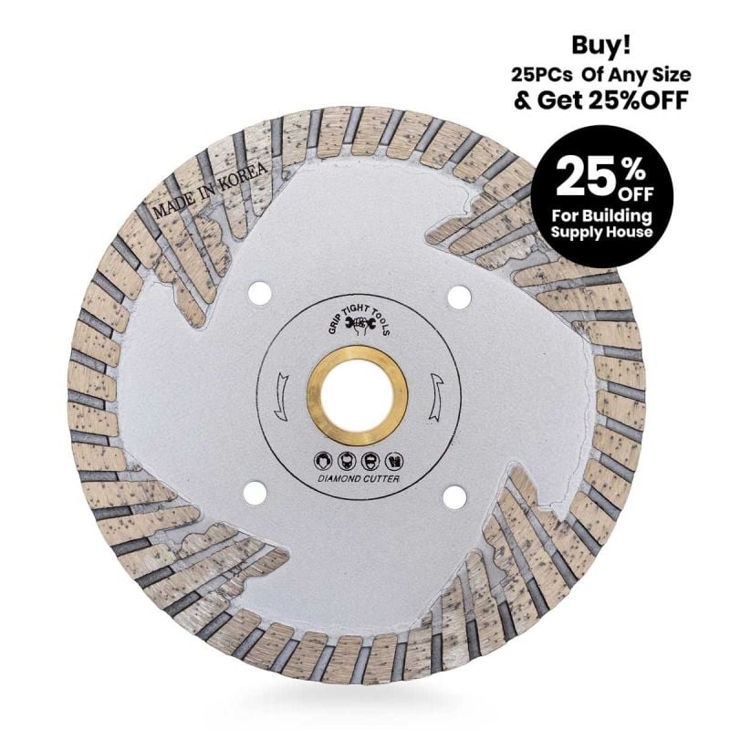 5 In. Premium Deep Turbo Cut Diamond Blade, Cutting Diamond Blade, Highest Performance, Aggressive Cutting