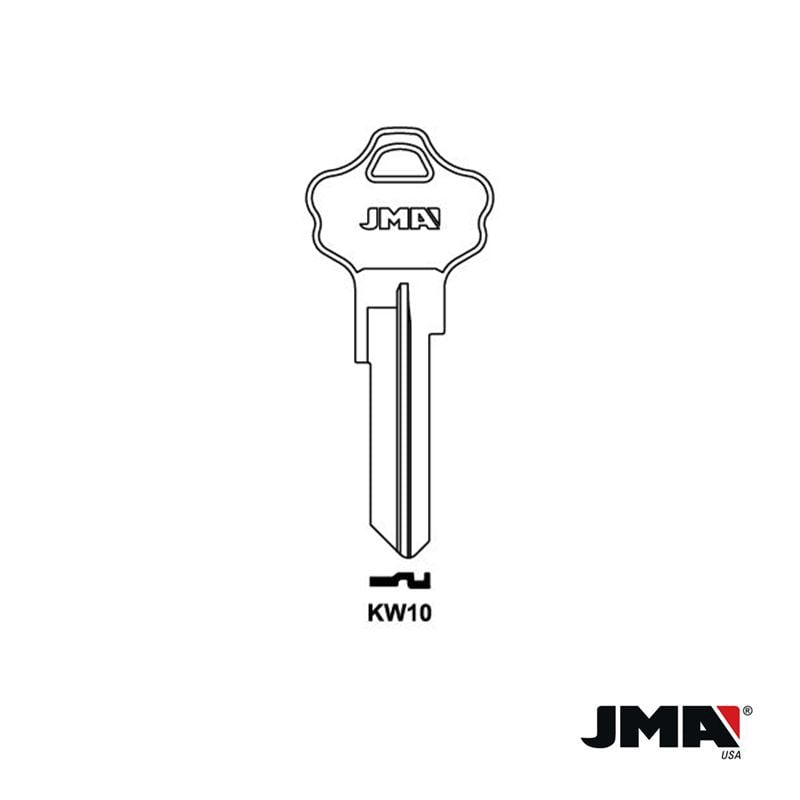 50 Keys KW10 Brass Key Blanks, Wholesale KW10 Key Blanks, JMA KW10 Key