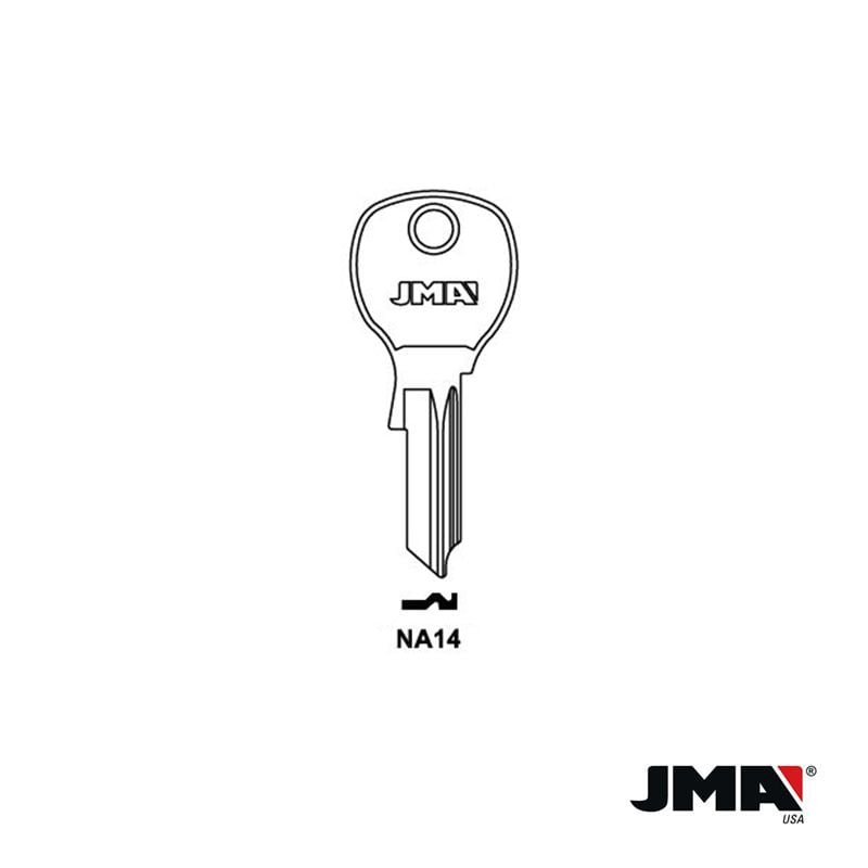 50 Keys NA14 Brass Key Blanks, Wholesale NA14 Key Blanks, JMA NA14 Key