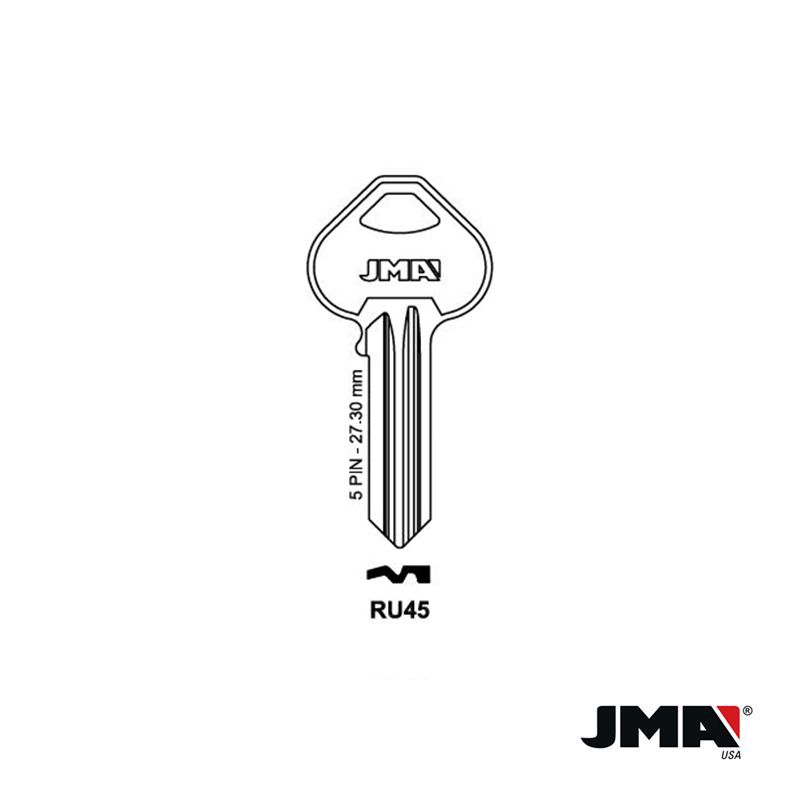 50 Keys RU45 Brass Key Blanks, Wholesale RU45 Key Blanks, JMA RU45 Key