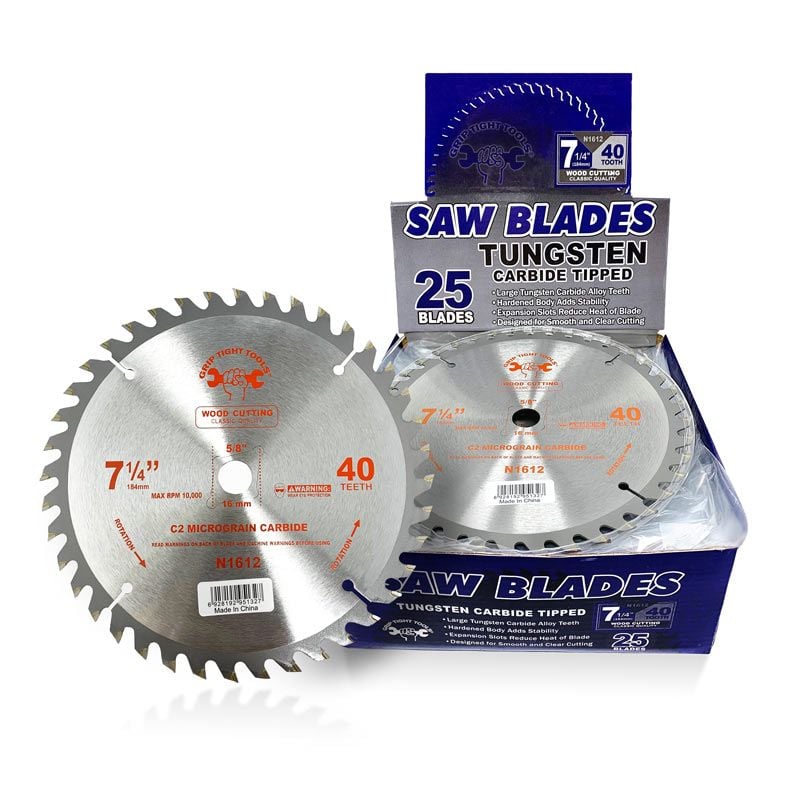 7-1/4 In. Classic Wood Cutting Circular Saw Blade 40T, Blade Thickness 1.4 mm, Tungsten Carbide tip, Top Quality C2 Carbide