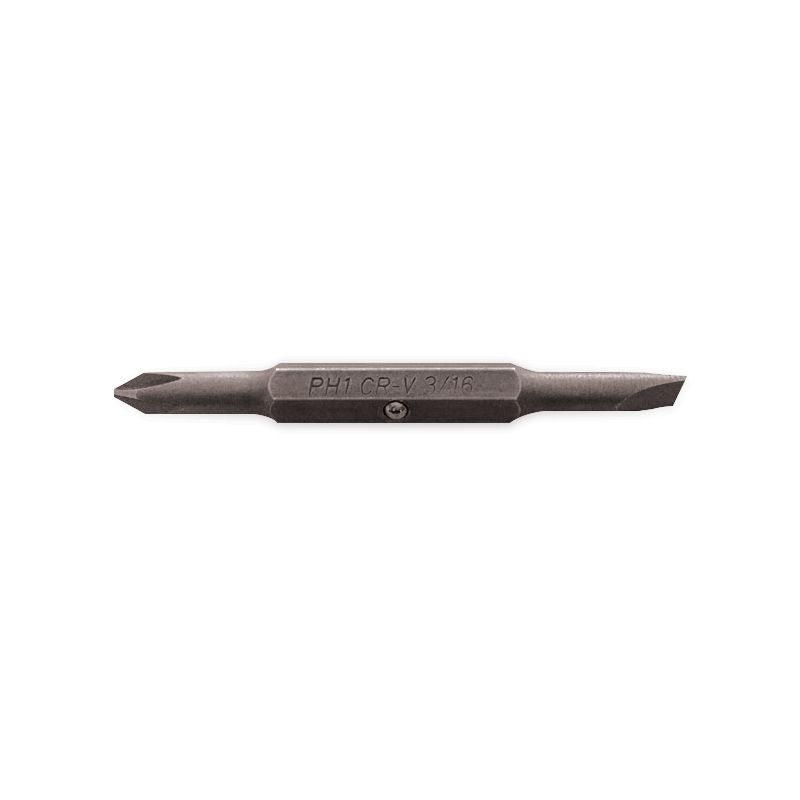 Double Sided Screw bit PH1 X 3/16", S2 Steel, Rockwell Hardness 62