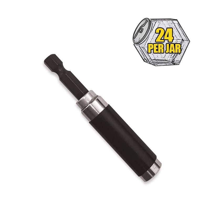 24 Piece Jar, 3" Magnetic Bit Tip Holder, Sleeve, Self-Retracting, 1/4" Shank