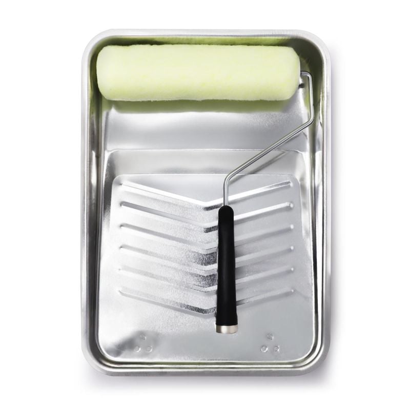 3 PC Paint Metal Tray Set with 9" Roller Size, by Grip Tight Tools®