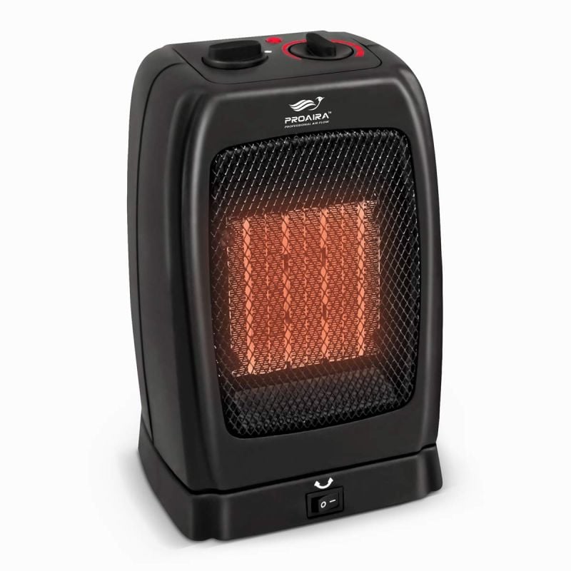 1500 Watts Oscillating Ceramic Personal Heater – 3 Heat Settings, by Proaira
