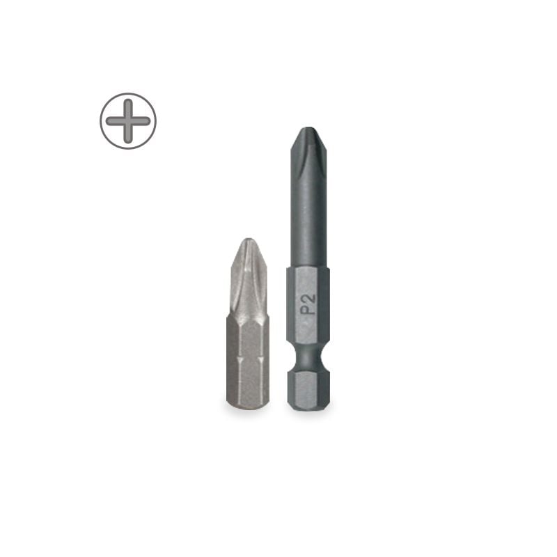 Impact Screwdriver Bit, PH2-2", Professional Quality, S2 Steel, Rockwell Hardness 62, Hex Phillips Screwdriver Bit