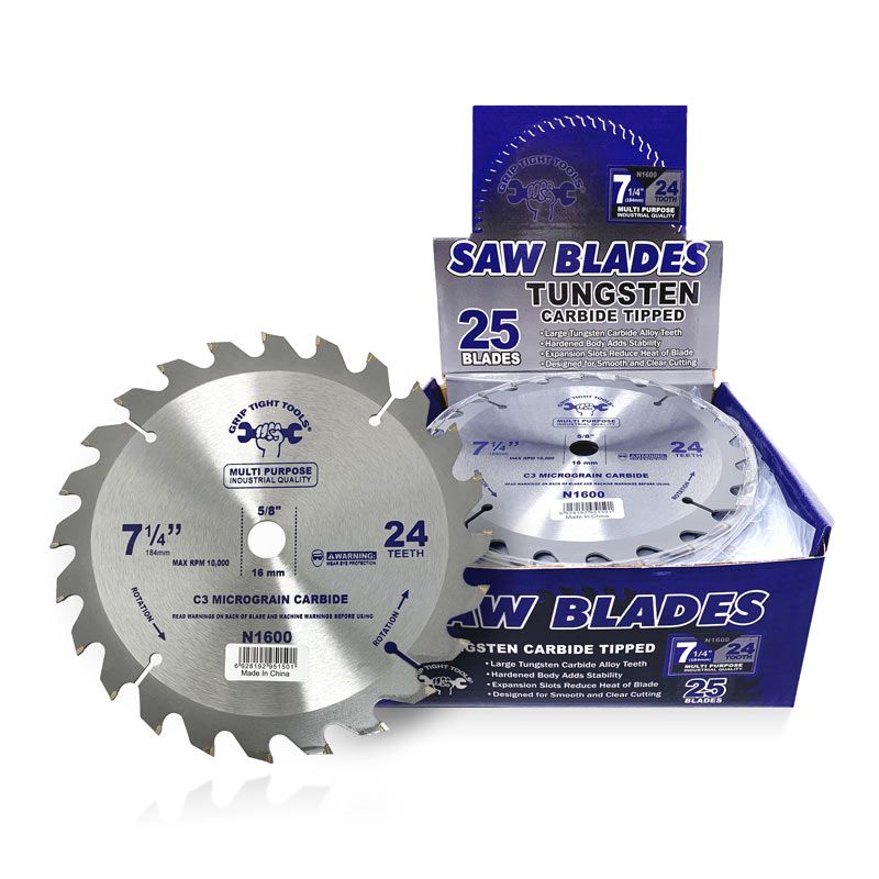 7 1/4" Professional Circular Saw Industrial Multi-Purpose 24T, Blade Thickness 1.4 mm, Tungsten Carbide tip, Top Quality C3 Carbide