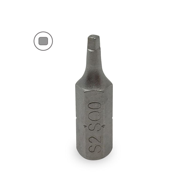 1" - #2 Robertson Square Recess Insert Bit, Professional Quality, S2 Steel, Rockwell Hardness 62, Steel Recess Insert Bit