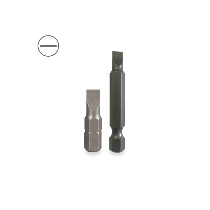 Impact Screwdriver Bit Slotted, 5mm - 1", Professional Quality, S2 Steel, Rockwell Hardness 62, Hex Slotted Screwdriver Bit