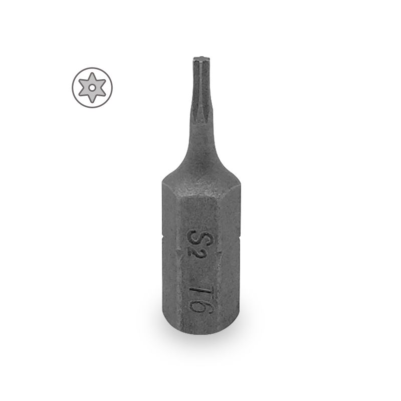 Tamper Resistant Torx Insert Bit, 1" - T6H, Professional Quality, S2 Steel, Rockwell Hardness 62, TR6 Tamper Resistant Torx Insert Bit