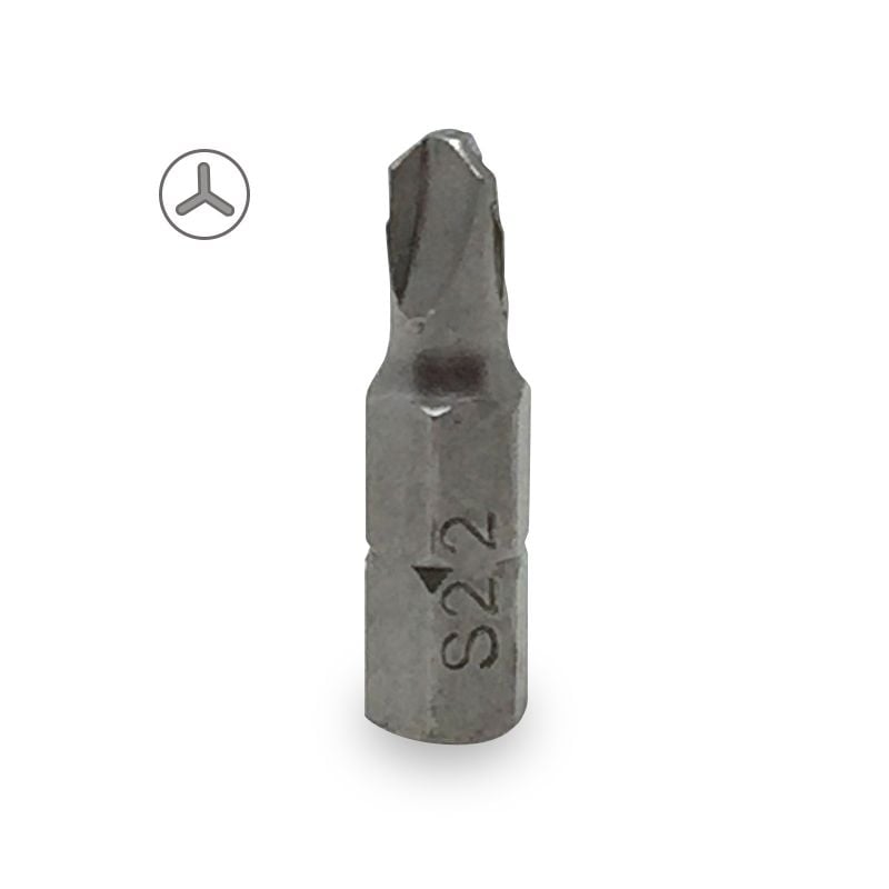 #4 - 1" Tri-Wing Bit (Y), Professional Quality, S2 Steel, Rockwell Hardness 62, Tri-wing Screwdriver Bit, 1/4" Hex Shank