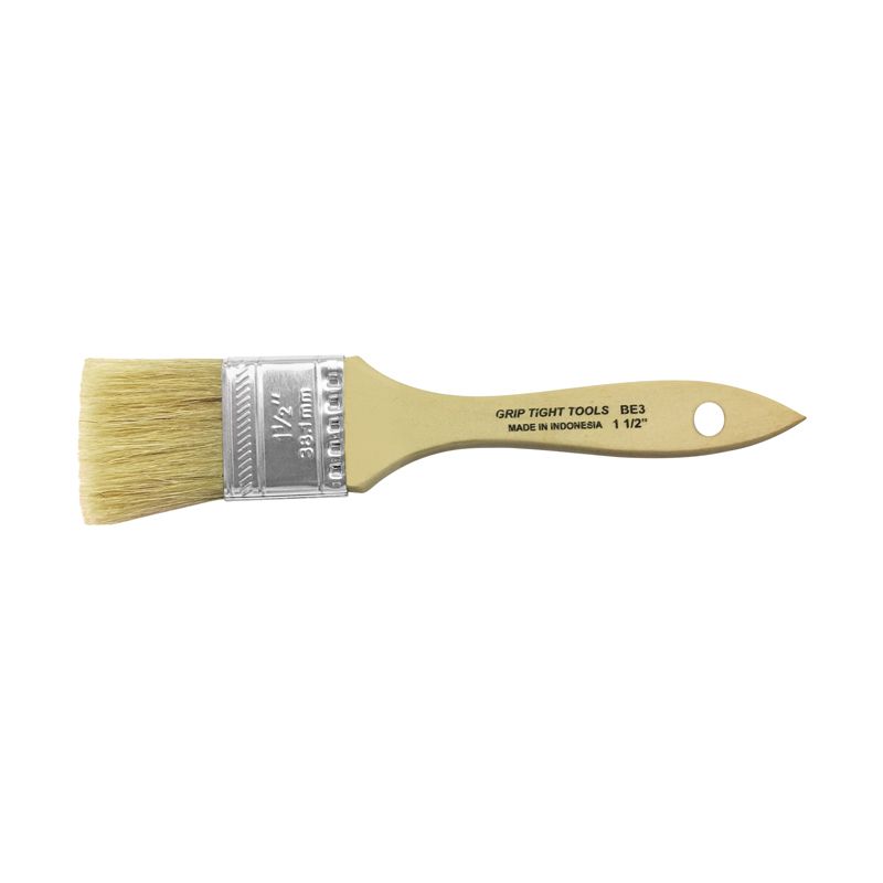1.5" Flat Chip Brush, Hardwood Handle Paint Brush, 1.5 In Chip Brush