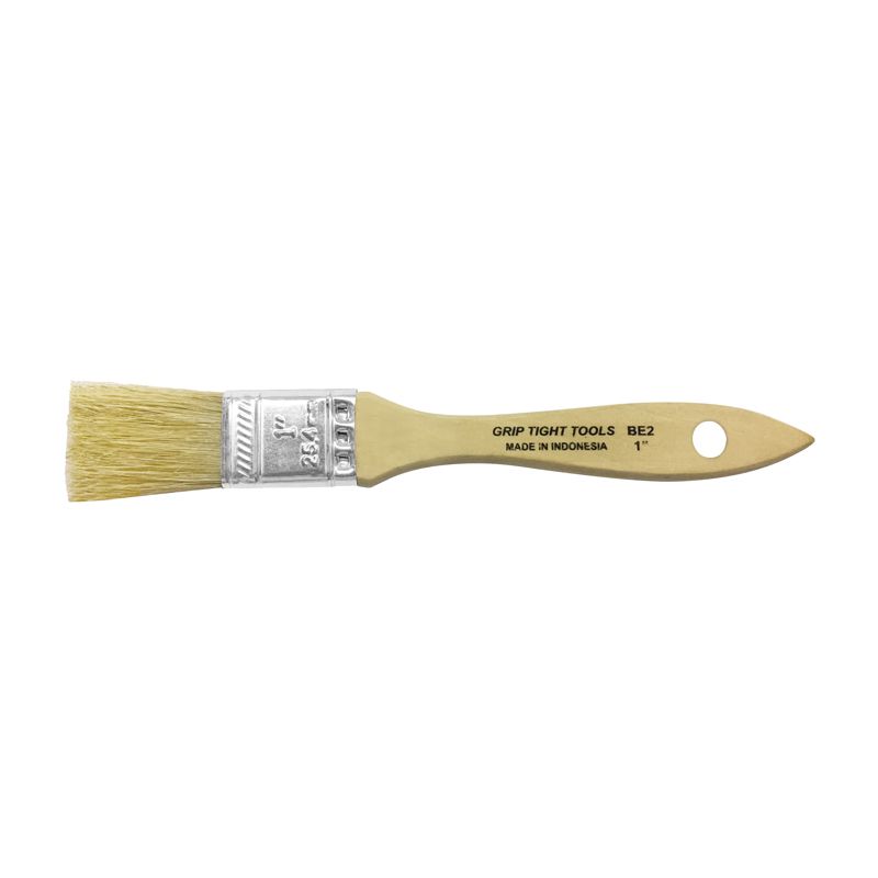 1" Flat Chip Brush, Hardwood Handle Paint Brush, 1 In Chip Brush