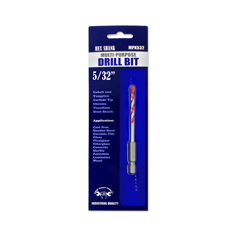 5/32" Multi-Purpose Drill Bit with Quick Release HEX Shank, By Grip Tight Tools®