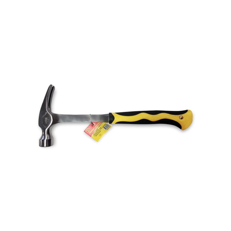 20 OZ Steel Shaft Rip Hammer, Comfort Grip, Black and Yellow Rubber Handle 