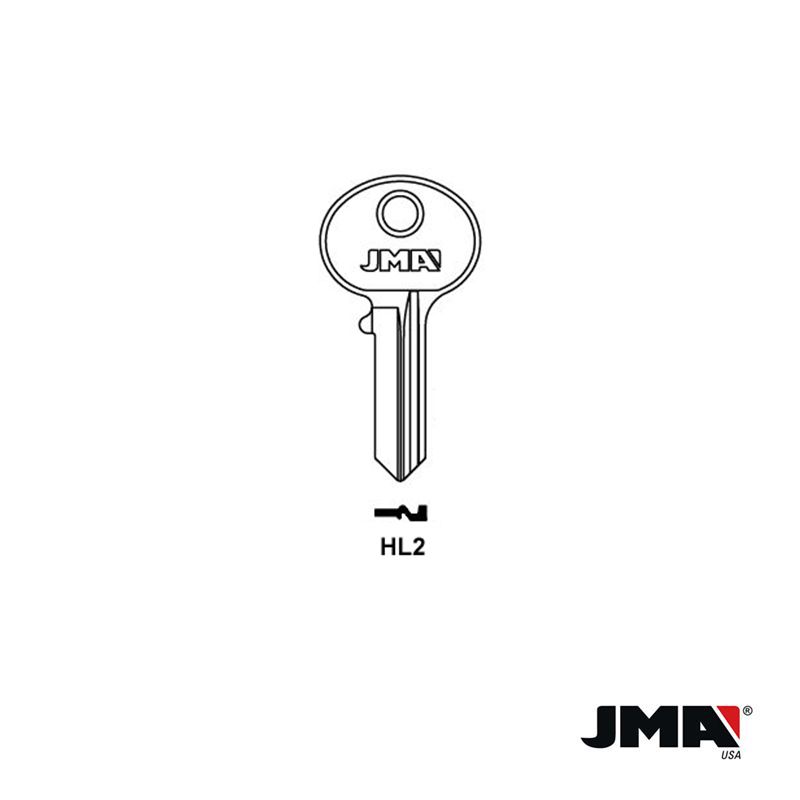 50 Keys HL2 Brass Key Blanks, Wholesale HL2 Key Blanks, JMA HL2 Key