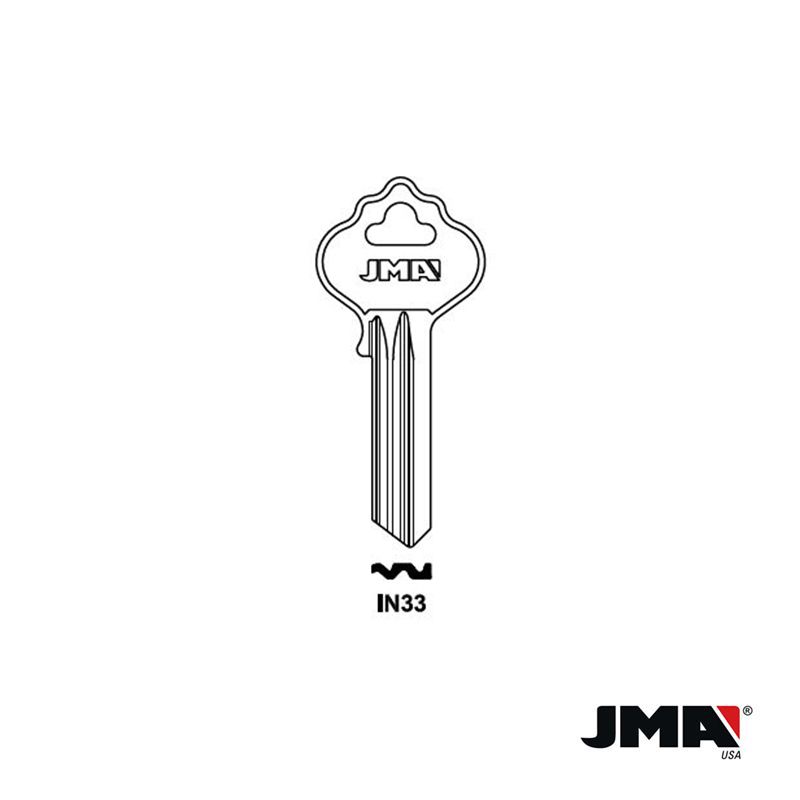 50 Keys IN33 Brass Key Blanks, Wholesale IN33 Key Blanks, JMA IN33 Key