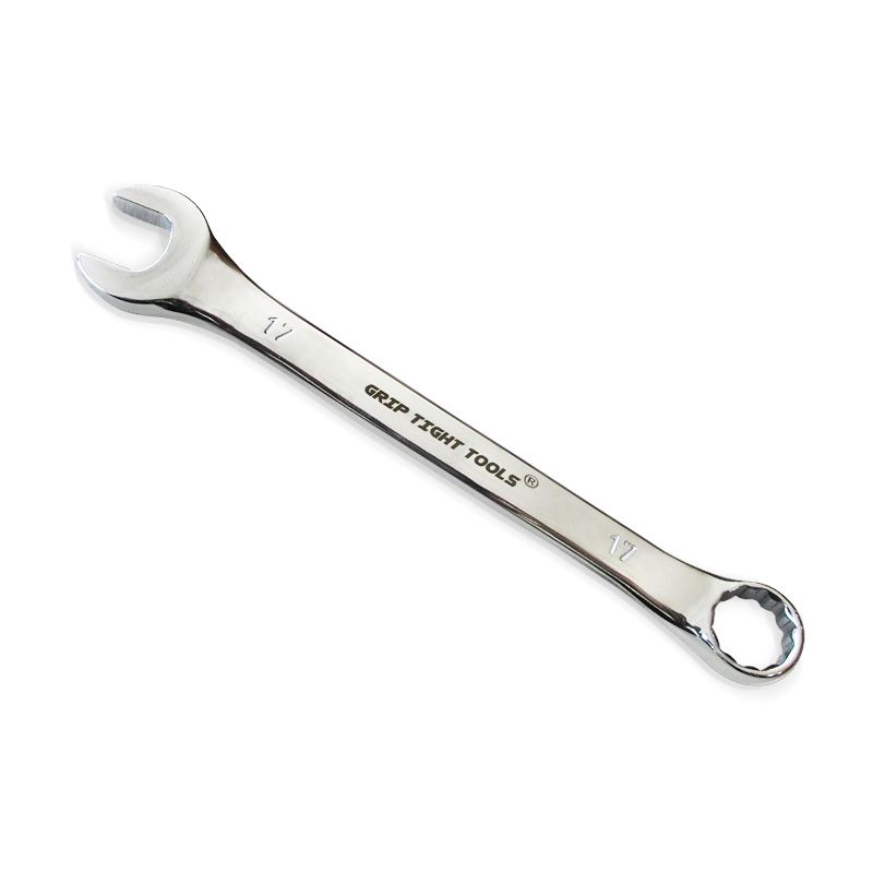 17 MM Double Head Spanner Wrench, 12 Point Combination, Chrome Vanadium Steel, Bright Chrome