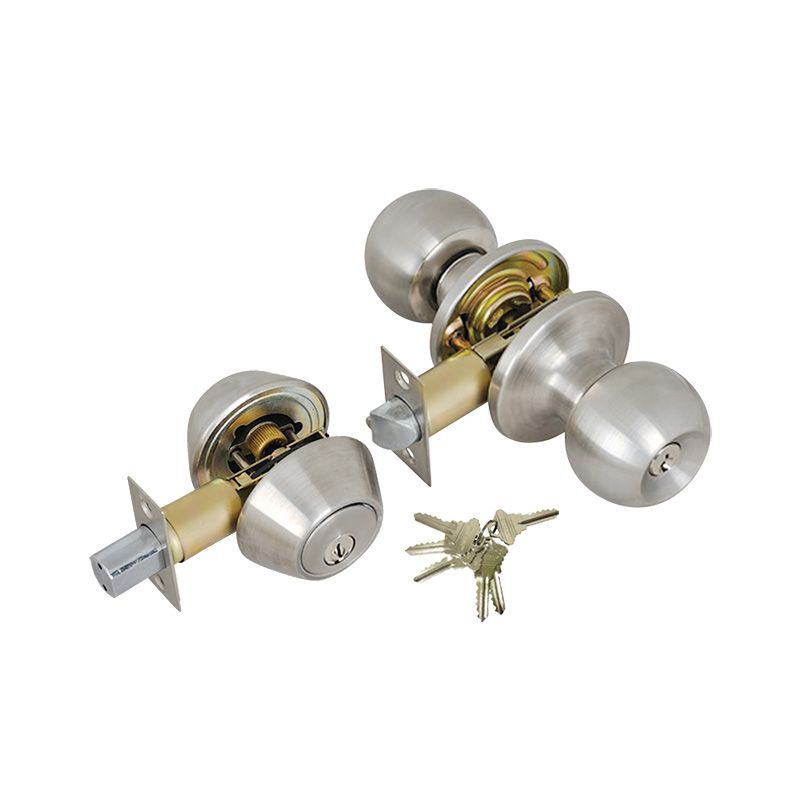 Stainless Steel Entry Door Knob, Deadbolt Combo Lock Set, Double Cylinder Deadbolt, 6 SC1 Same Key