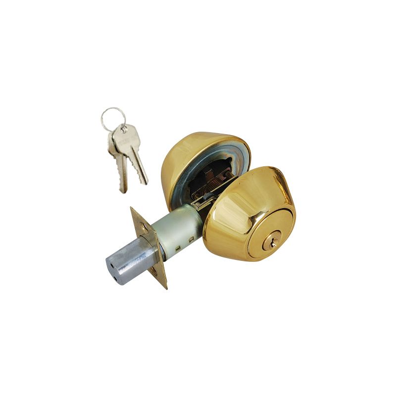 Double Cylinder Deadbolt, Solid Brass Door Lock, 2 KW1 Keys