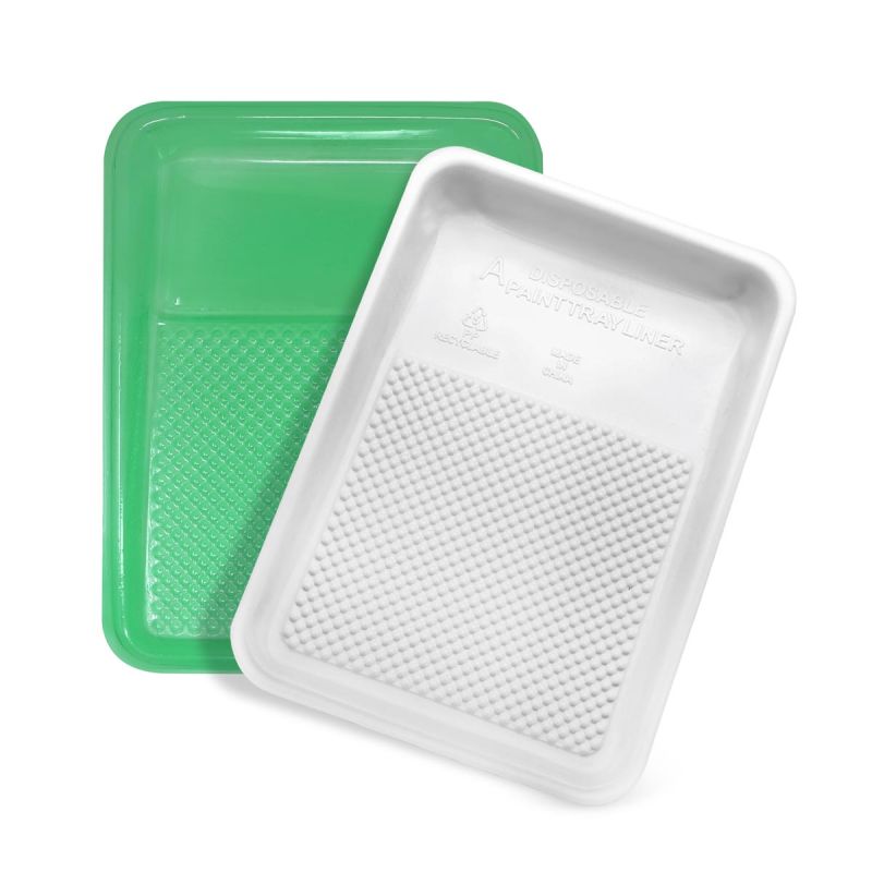 11" x 16" White Paint Tray, Disposable Paint Tray Liner, 11" x 16" Green Paint Tray