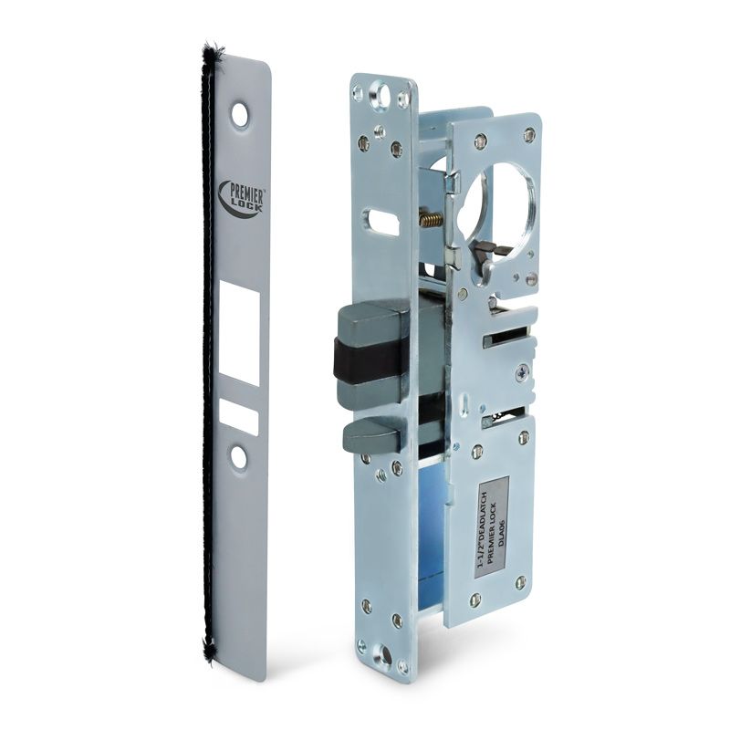 Commercial Storefront Deadlatch Narrow Stile Mortise Lock - 1-1/2''- Aluminum Finish, by Premier Lock®
