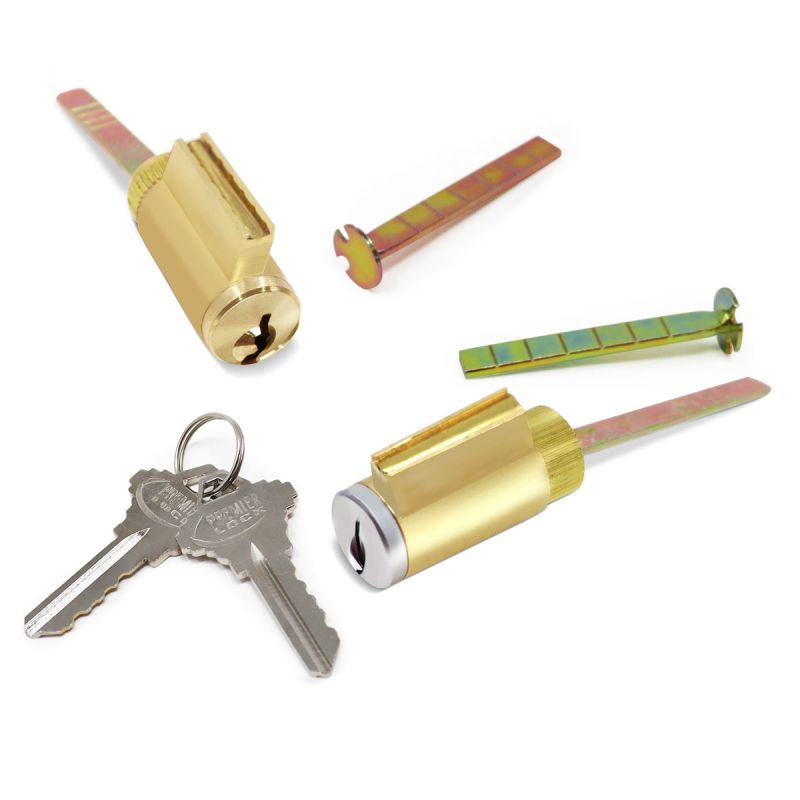 Key In Knob Cylinder, Brass Finish Cylinder, 2 SC1 Keys, Silver Finish Cylinder