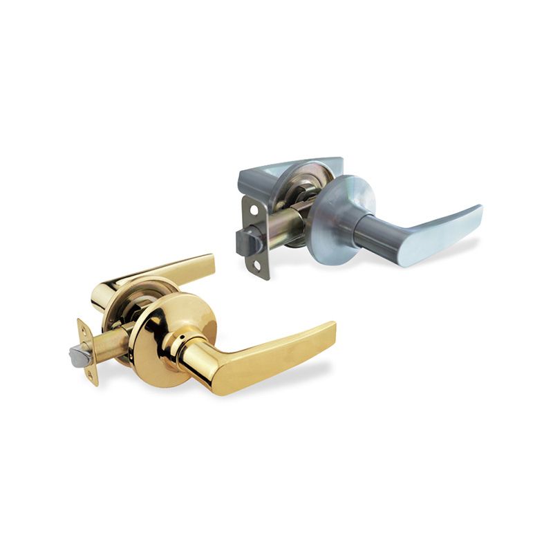Commercial Duty Passage Lever Lock Set, 2 KW1 Keys, Brass Plated Passage Lever Lock, Satin Nickel Passage Lever Lock