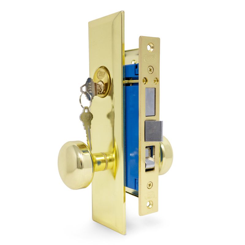 2 1/2” Mortise Gate Lockset Brass, Left Hand, SC1 Keyway
