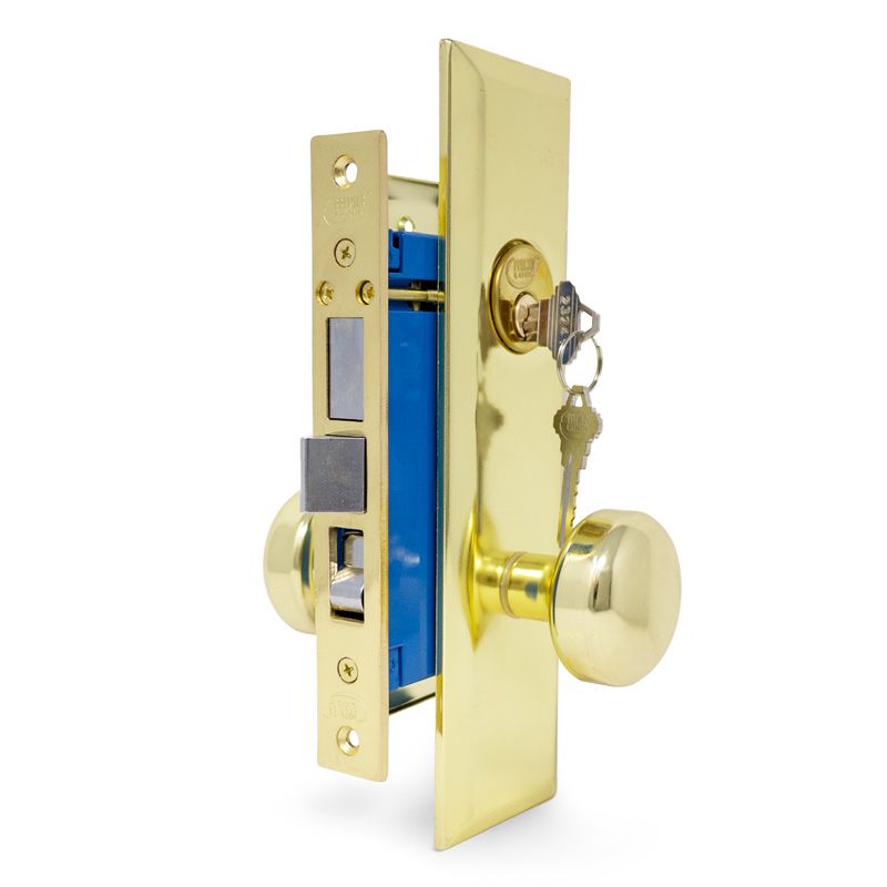 2 1/2” Mortise Gate Lockset Brass, Right Hand, SC1 Keyway