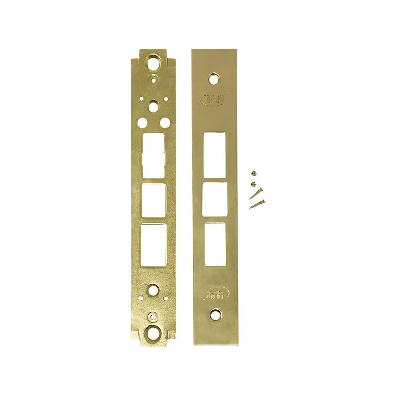 8" X 1-1/4" Front and Back Faceplate, Mortise Lock, Wide Faceplate Brass Finish