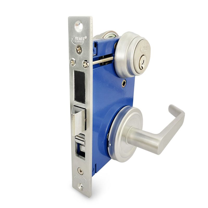2 1/2” Mortise Gate Lockset Stain Chrome, Right Hand Lever, SC1 Keyway