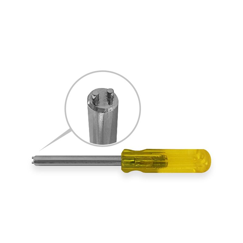 8 One Way Screw, Removal Screwdriver, Yellow Plastic Handles, Steel Shaft