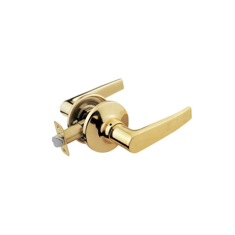 Commercial Duty Passage Lever Lock Set, 2 KW1 Keys, Brass Plated Passage Lever Lock