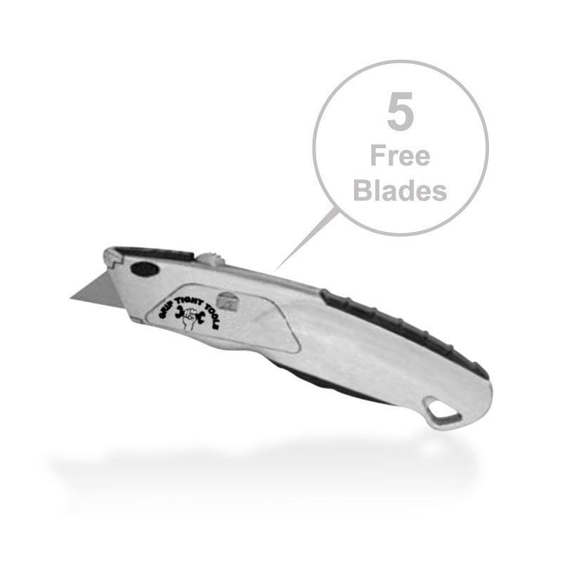 Utility Knife, 5 Blade, Premium Soft Grip, SK-5 Steel Replacement Blades