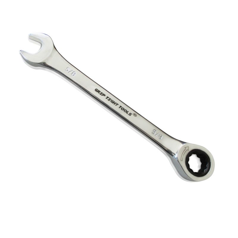 5/8" Ratcheting Wrench, Chrome Vanadium Steel, Bright Chrome