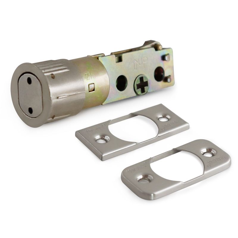 Stain Nickel 6 Way Adjustable Drive-In Bolt, 2 Faceplates