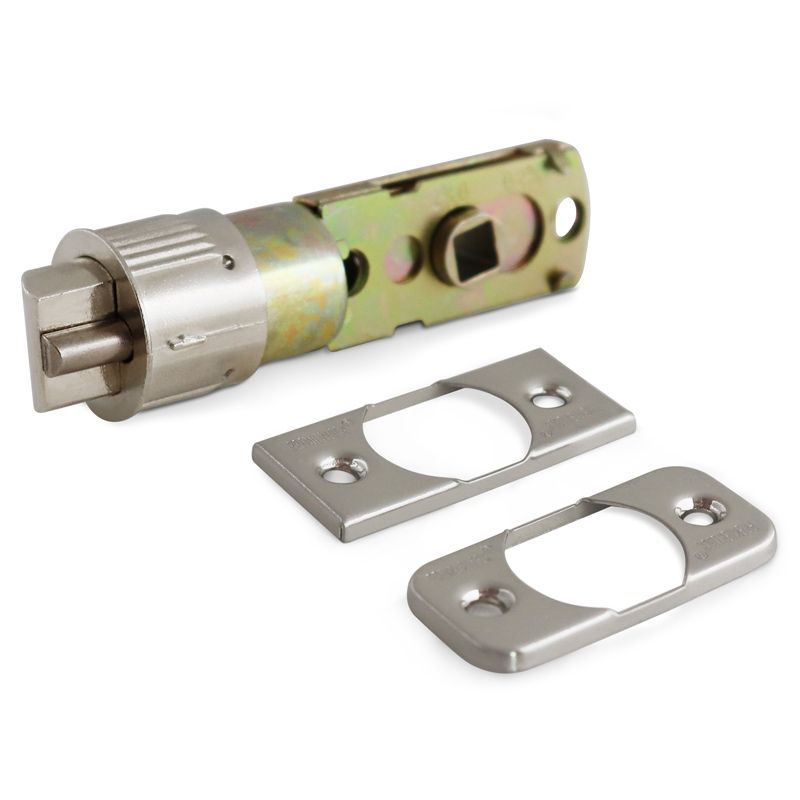 Stain Nickel 6 Way Adjustable Drive-In Latch, 2 Faceplates