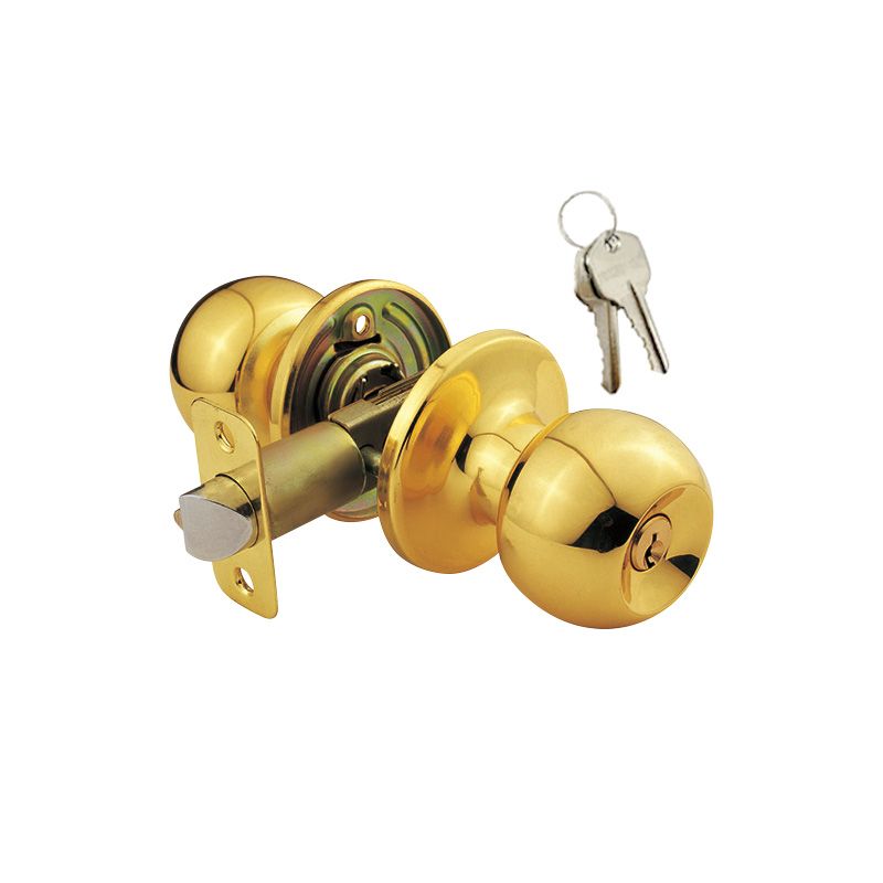 Storeroom Door Knob Keyed, Solid Brass Door Knob, 2 KW1 Keys