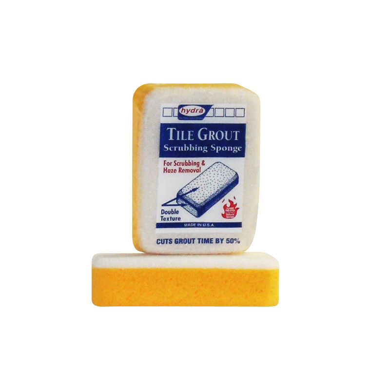 Hydra Tile Grout Scrubbing Sponge, Multi-Purpose, Double Textured, White and Yellow Color, Hydra Brand